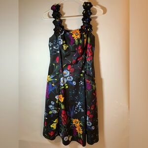 rickie freeman for Teri Jon sleeveless fit and flare floral dresss. Size 8